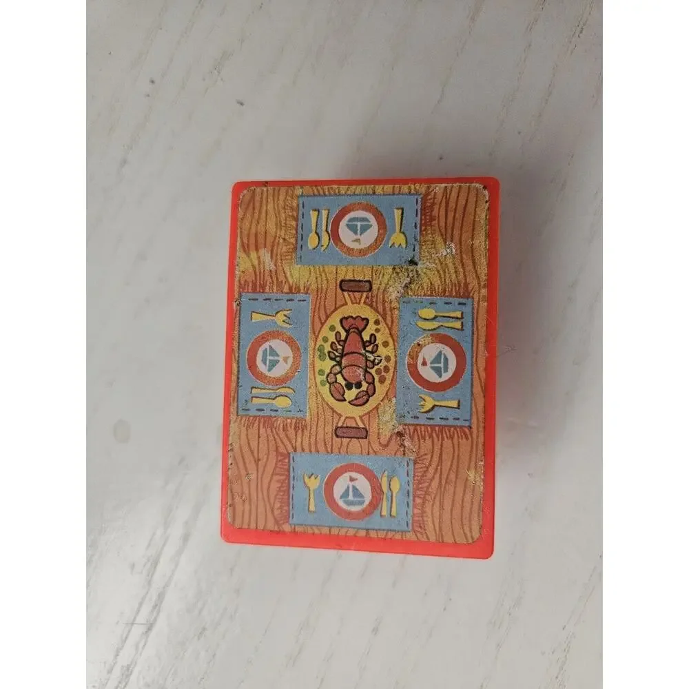 Vintage Fisher Price little people red lobster table for Houseboat 985‎